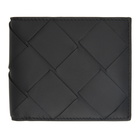 Bottega Veneta Black Maxi Intrecciato Bifold Wallet