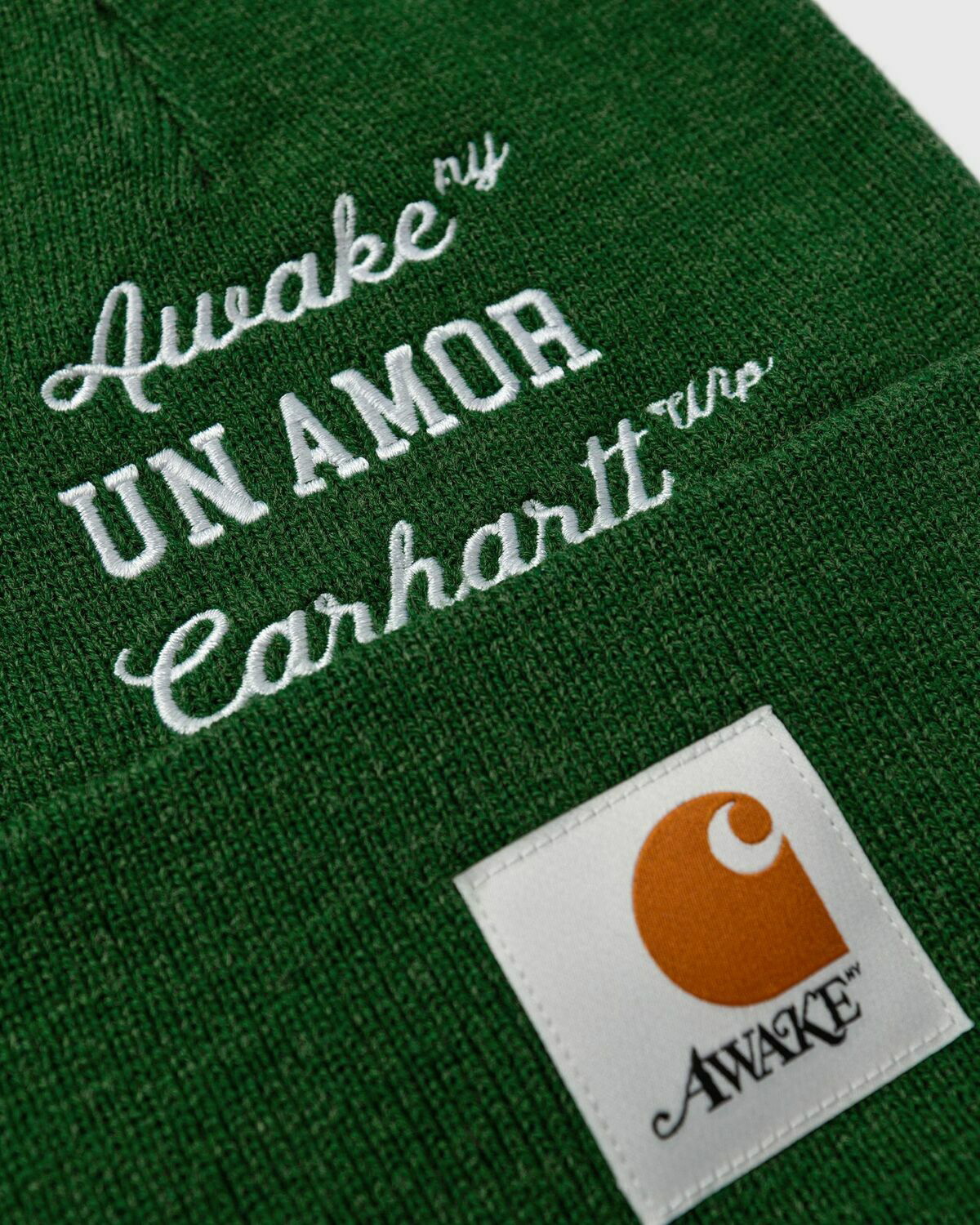 Awake Awake Ny X Carhartt Wip Un Amor Beanie Green - Mens