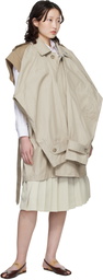 Maison MIHARA YASUHIRO Beige Vest Combined Balmacaan Trench Coat
