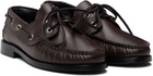 Aeyde Brown Harris Leather Boat Shoes