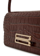 Victoria Beckham Dorian East-west Crocodile-effect Leather Clutch - Dark Brown - One Size