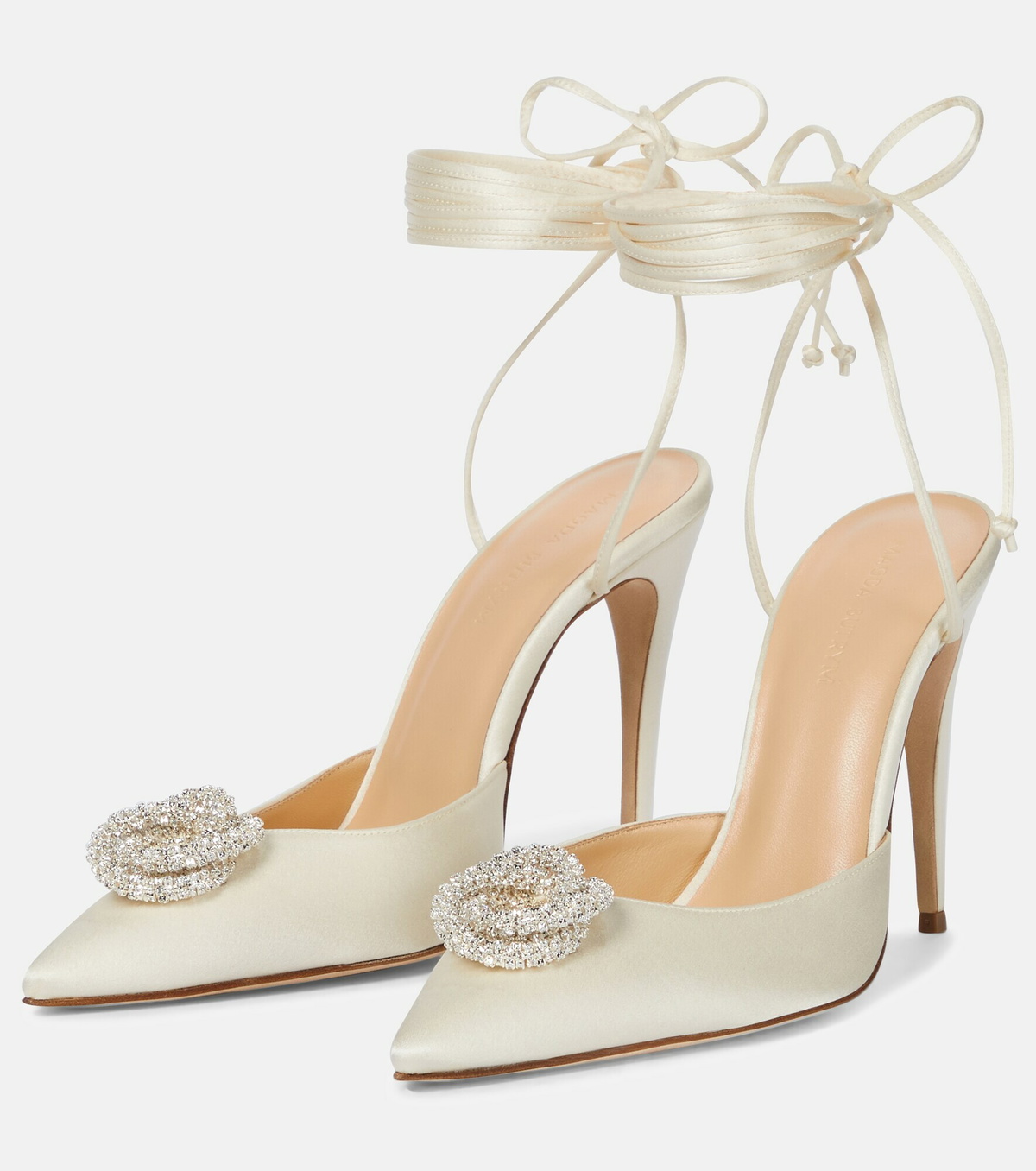 Magda Butrym - Crystal-embellished satin pumps Magda Butrym