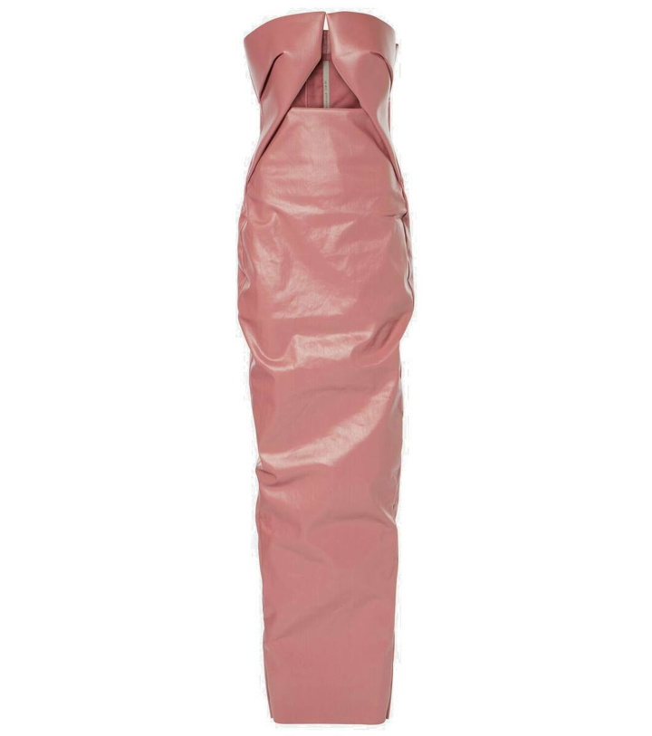 Photo: Rick Owens Prong strapless coated denim gown
