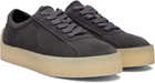 Hugo Gray Rubber Outsole Suede Sneakers