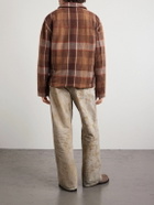 The Elder Statesman - Checked Cashmere Jacket - Brown
