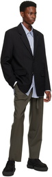 Solid Homme Black Notched Lapel Blazer