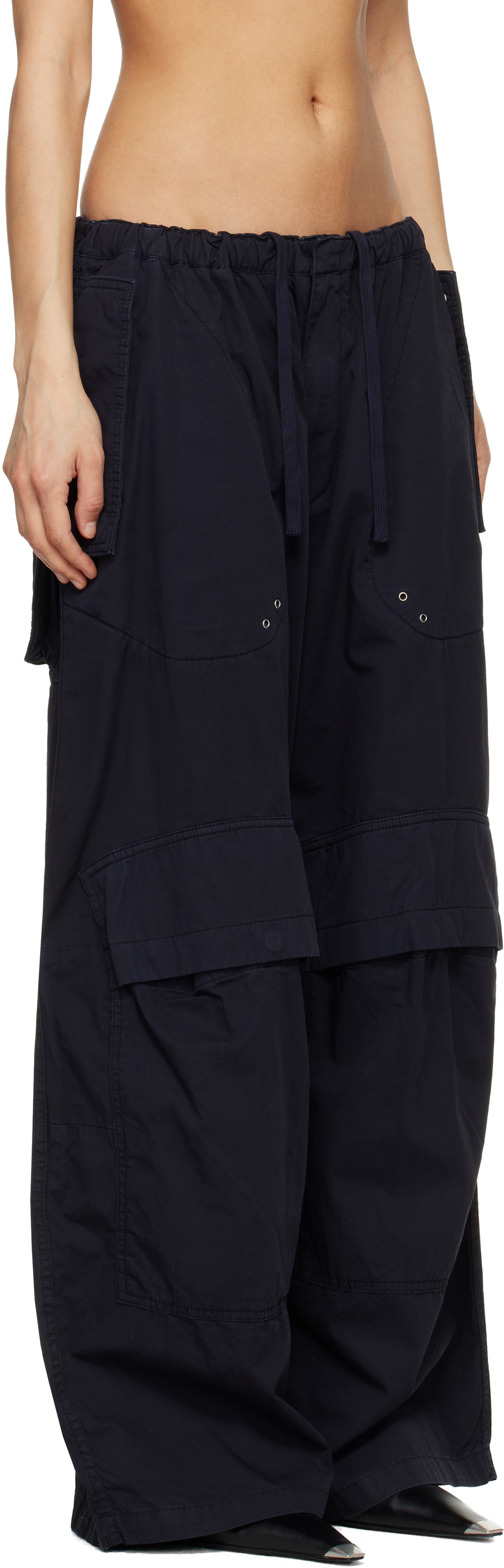 Alexander Wang Black Articulated Mid-Rise Cargo Pants