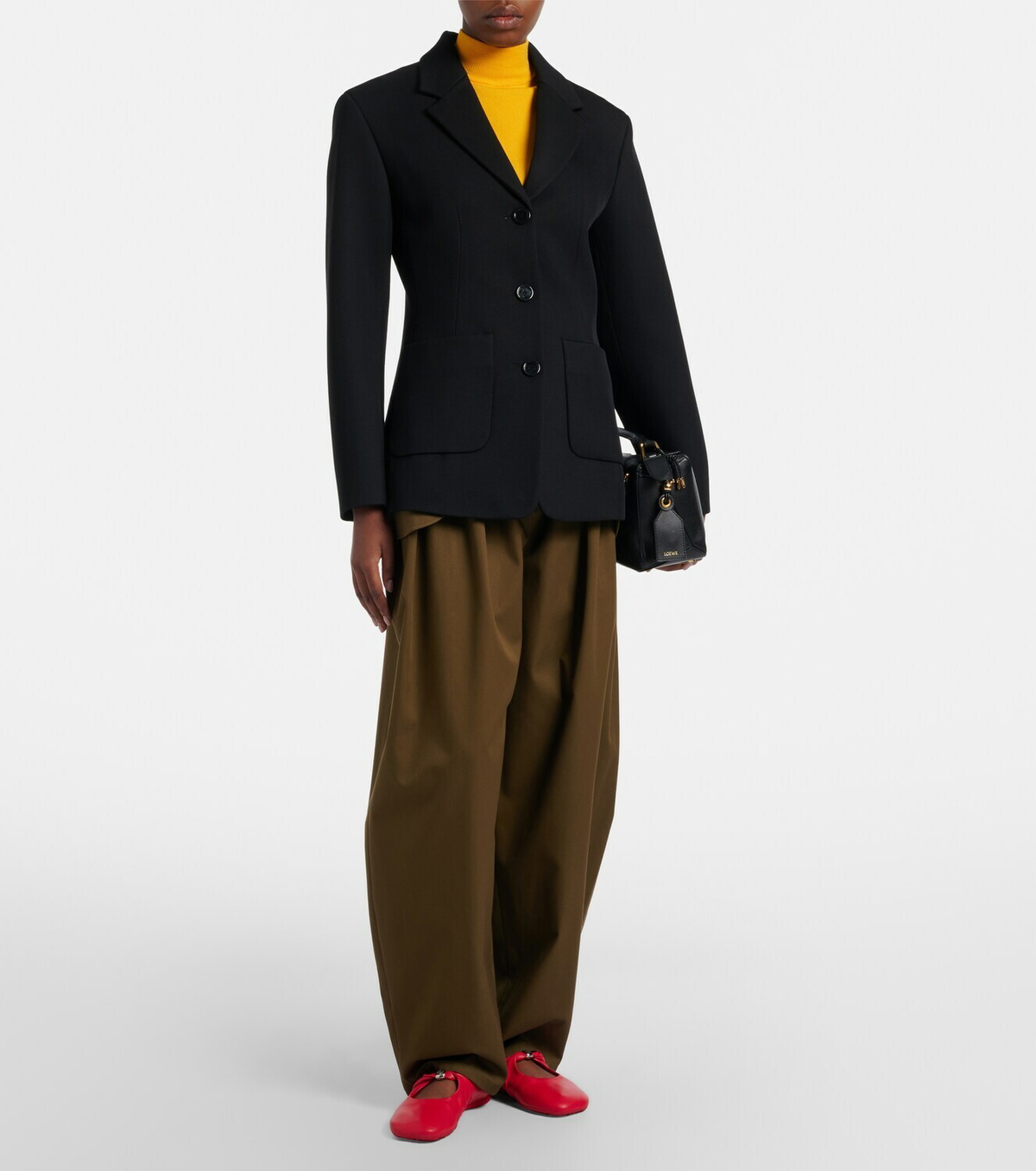 Loewe Pebble Soft leather Mary Jane flats