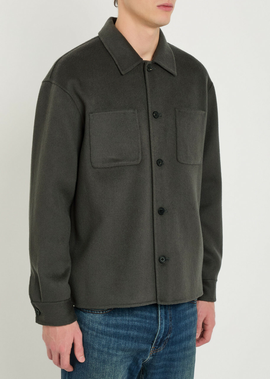 Frame Trucker Wool Overshirt Charcoal