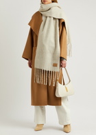 Vince Fringed Alpaca-blend Scarf - Sand - One Size