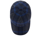 A.P.C. Men's Charlie Check Wool Cap in Heathered Grey/Blue