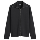 Jil Sander Men's Compact Zip Through Knit in Black
