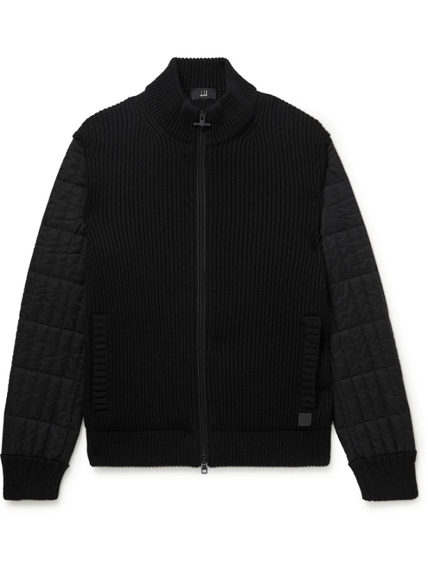 Photo: DUNHILL - Ribbed Wool and Quilted Shell Jacket - Black