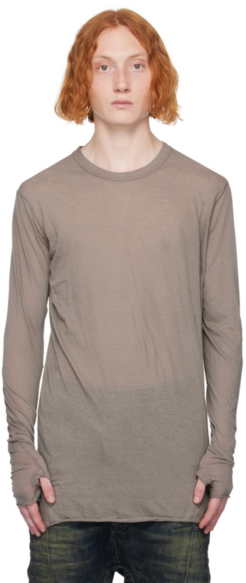 Photo: Boris Bidjan Saberi Gray Object-Dyed Long Sleeve T-Shirt