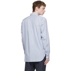 Comme des Garcons Homme Deux White and Blue Stripe Panel Shirt