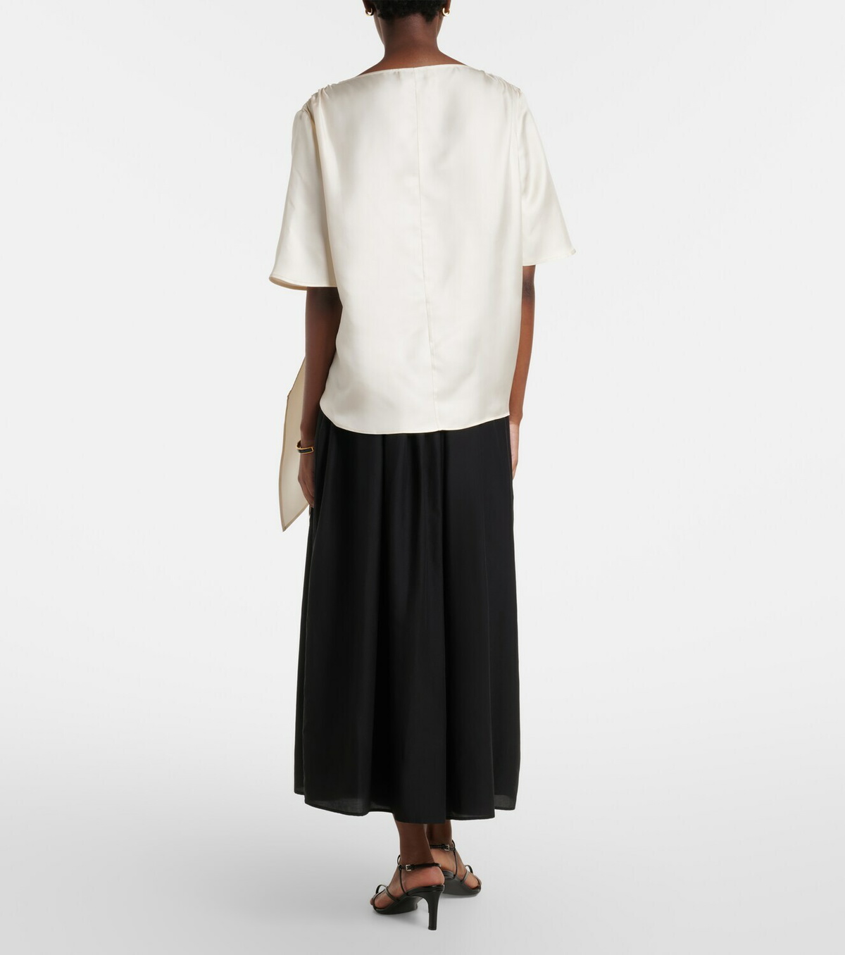 Loulou de Saison Naya gathered cotton and silk maxi skirt