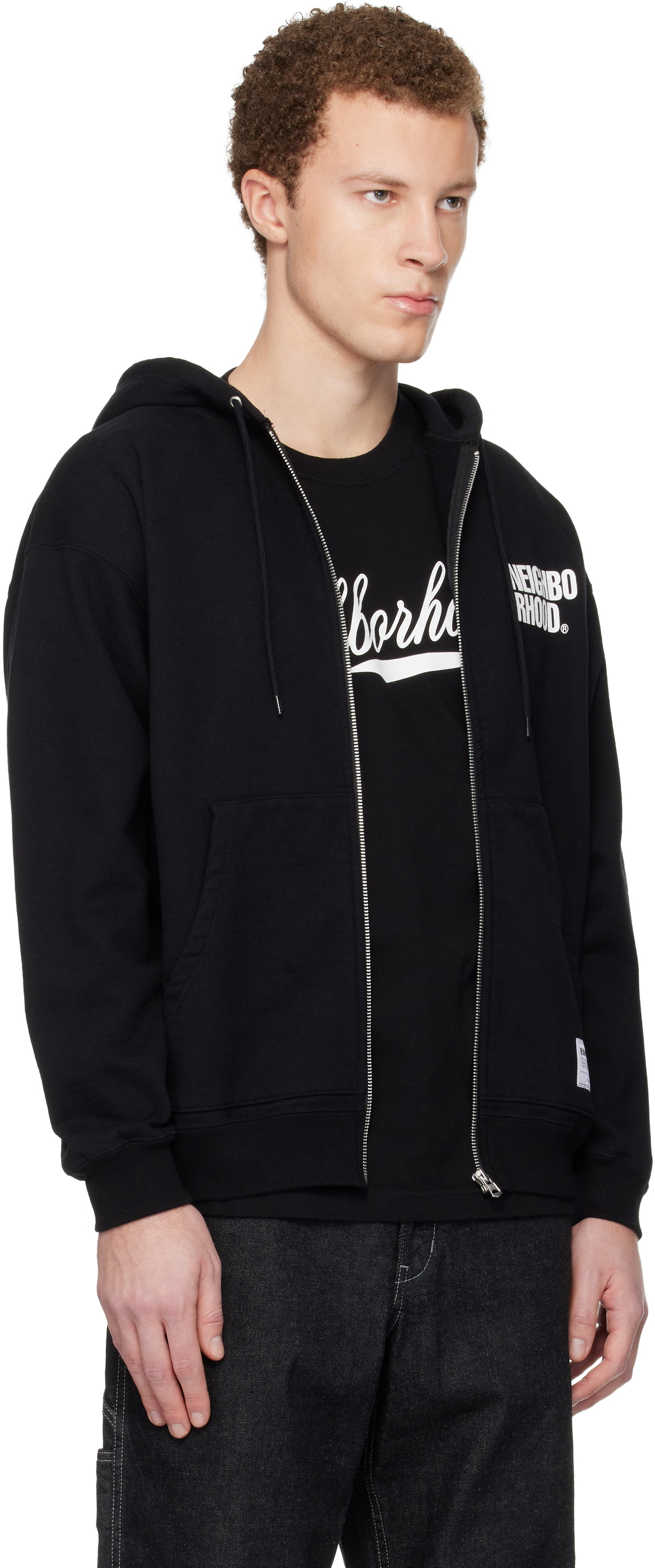 NEIGHBORHOOD ZIP UP HOODED JACKET　XL Neighborhood Black Classic Sweat Zip Hoodie Neighborhood