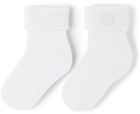 Moncler Enfant Baby White Beanie & Socks Set