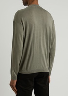 Emporio Armani Logo-embroidered Wool Jumper Green