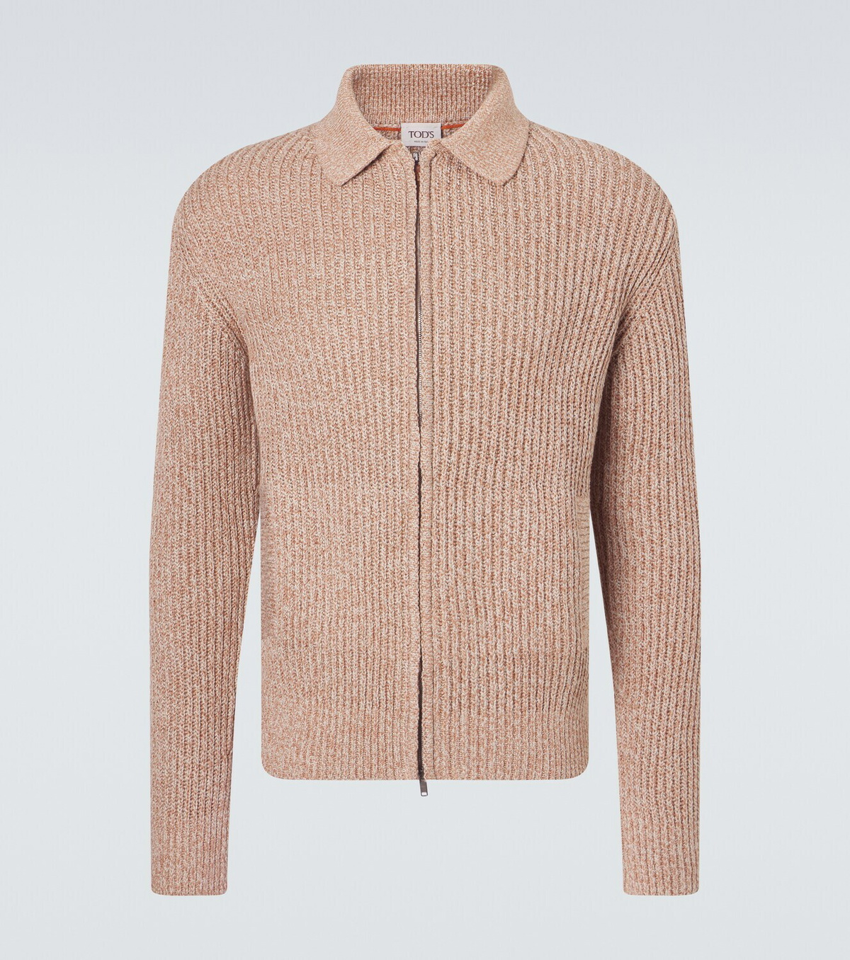 Tod's Cotton mouliné zip-up cardigan