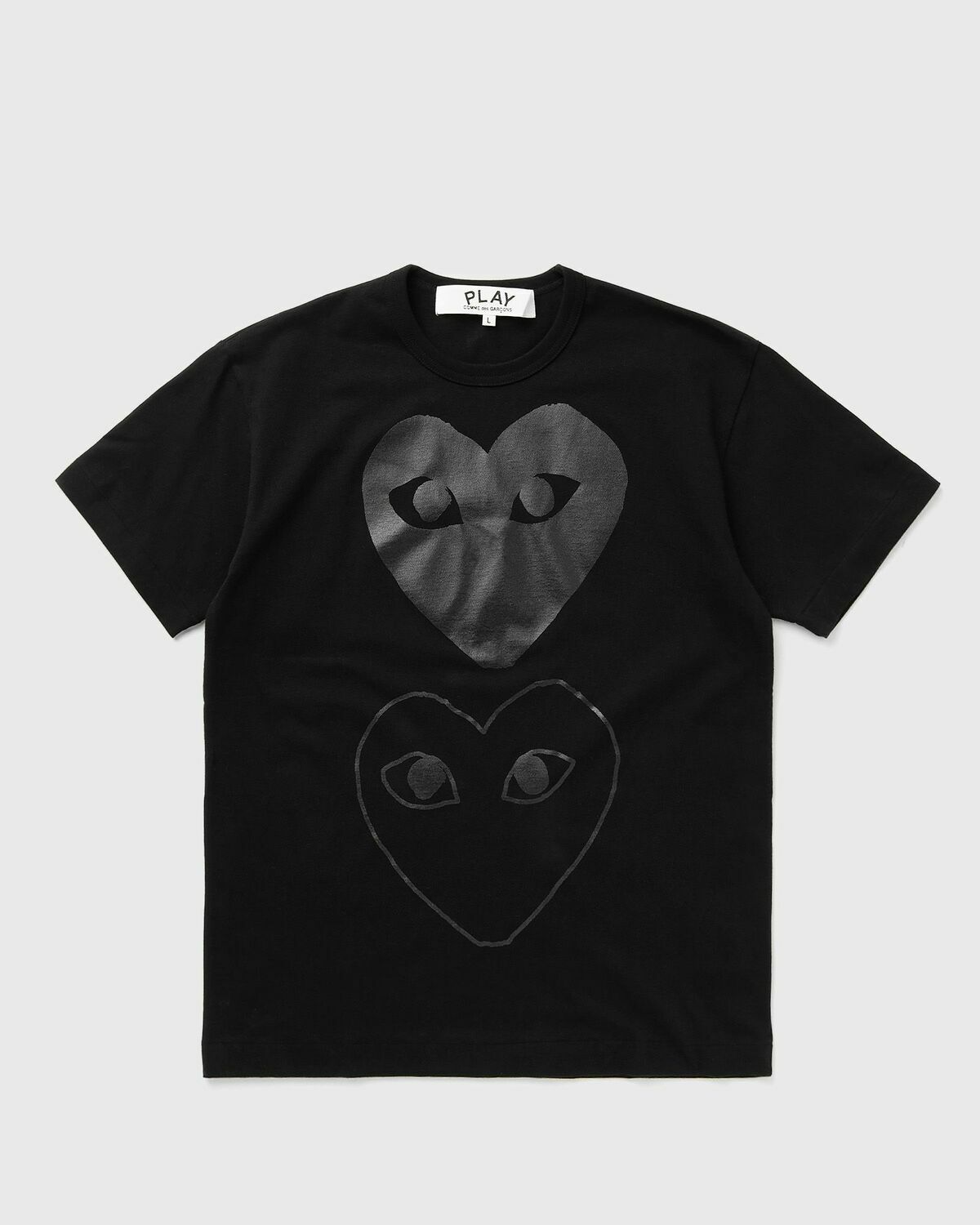 Comme des Garçons Play TEE LOGO PRINT KNIT Black Mens Shortsleefe