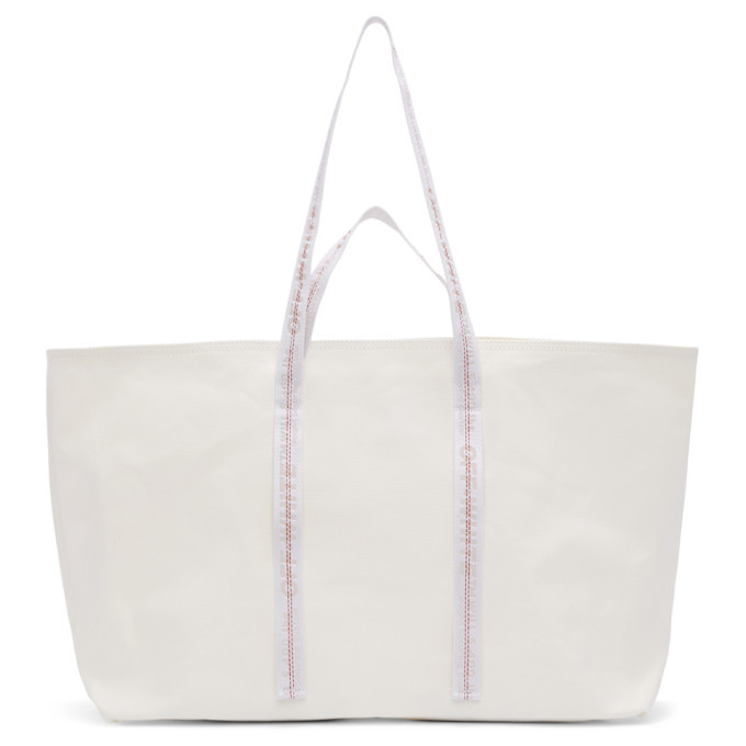 Off-White White Canvas Arrows Commercial Tote Off-White