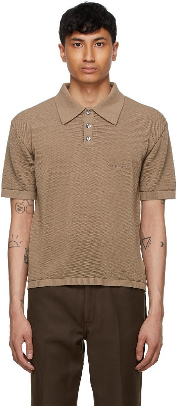 Photo: Second/Layer Tan Knit Polo
