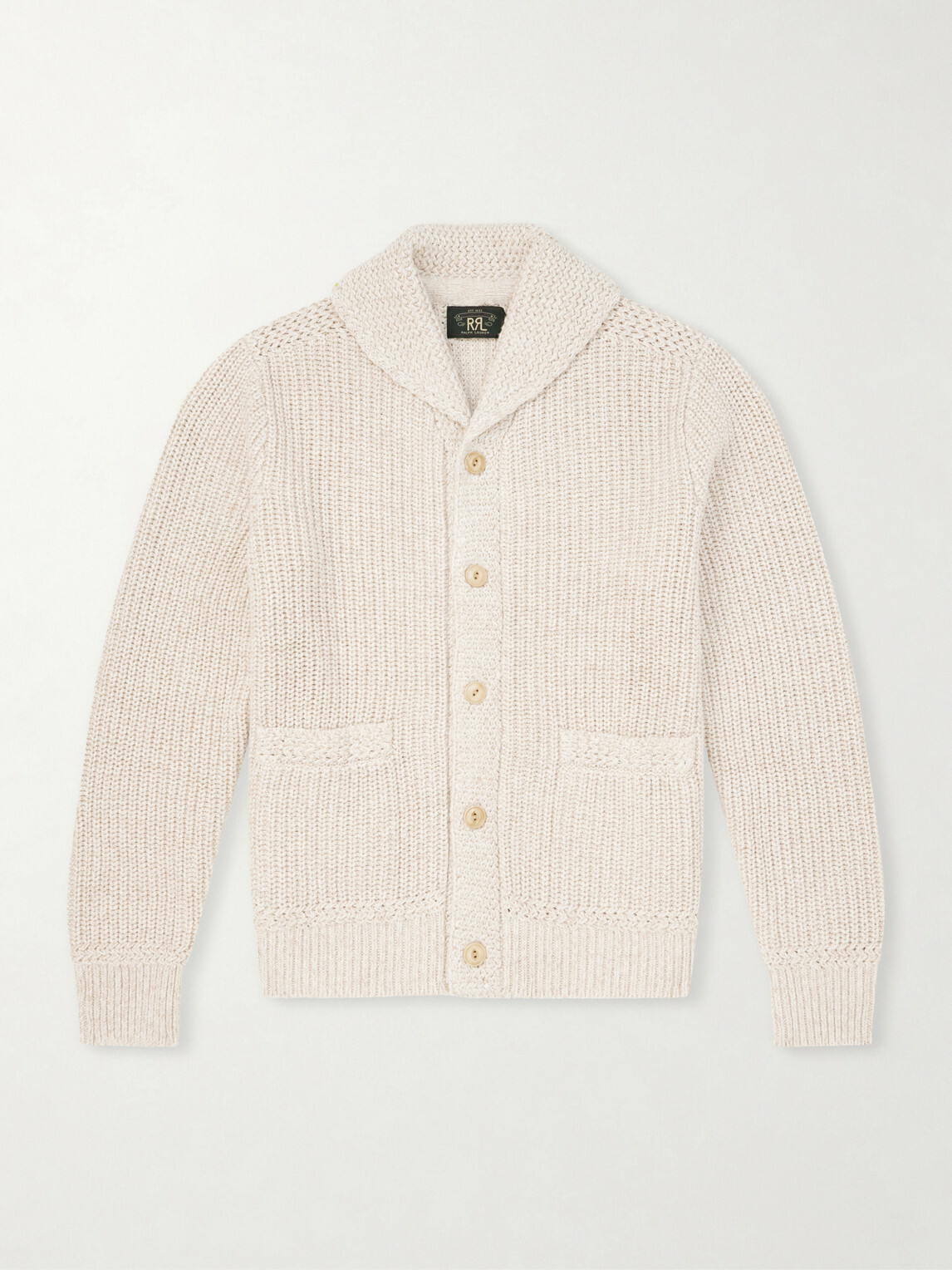 RRL - Shawl-Collar Cotton and Linen-Blend Cardigan - Neutrals