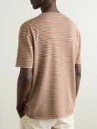 Mr P. - Striped Cotton and Linen-Blend T-Shirt - White