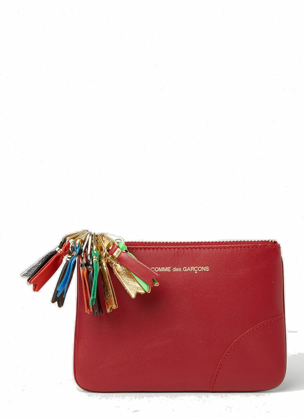 Photo: Small Logo Zipper Pull Wallet in Red