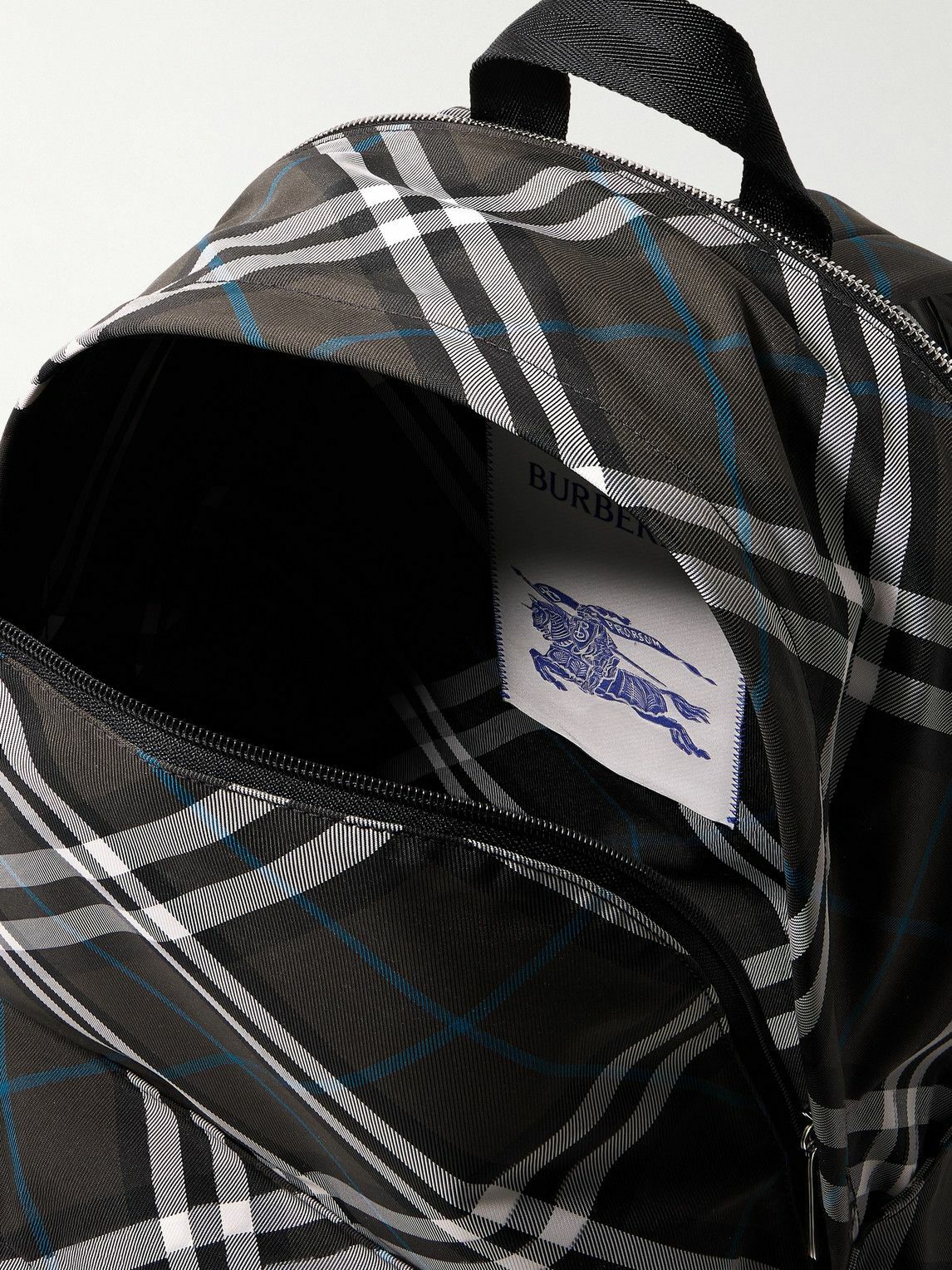 Burberry - Logo-Embroidered Checked Coated-Canvas Backpack