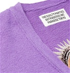 Wacko Maria - Embroidered Wool Cardigan - Purple