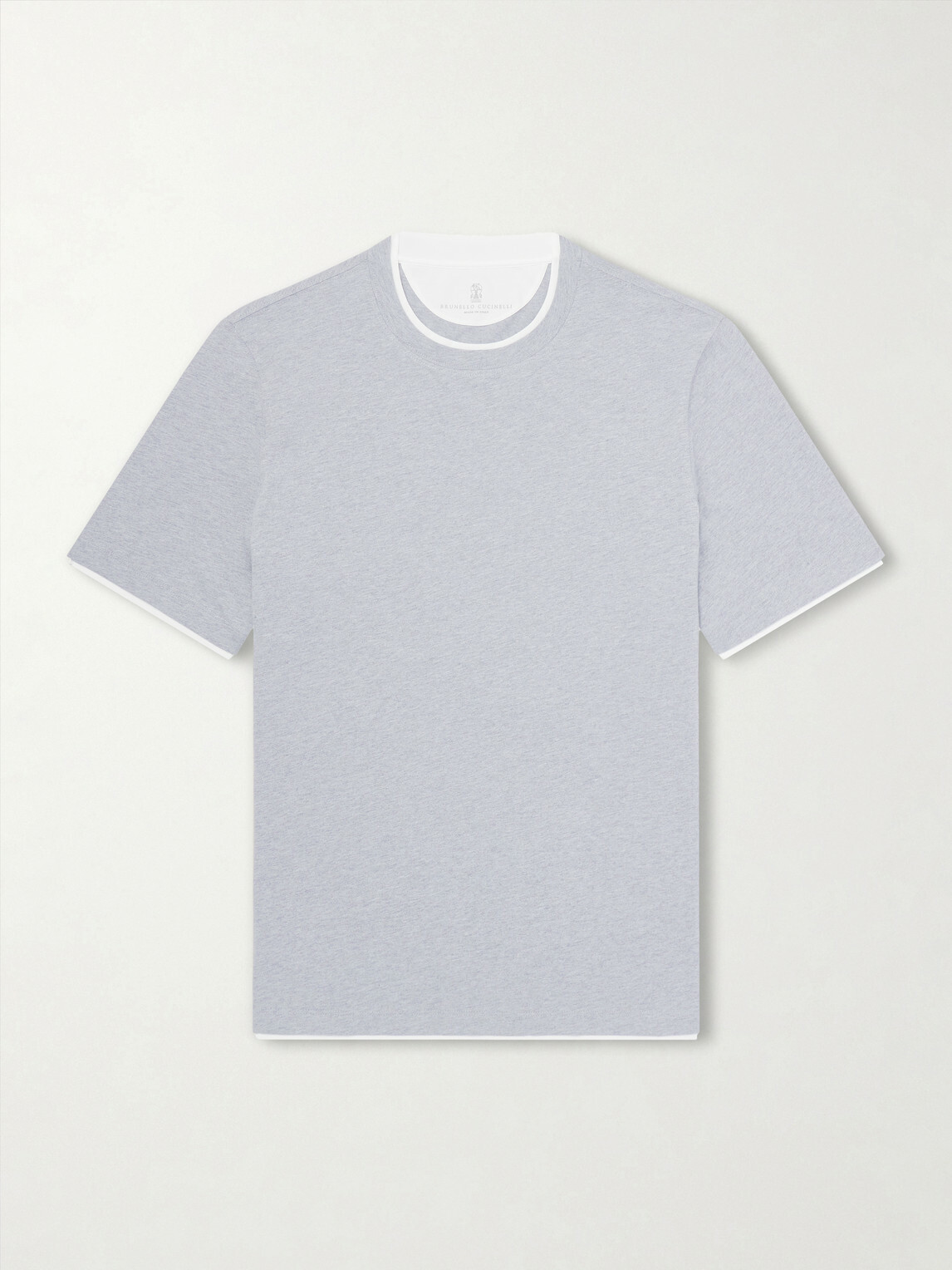 Brunello Cucinelli - Layered Cotton-Jersey T-Shirt - Gray
