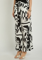Max Mara Voto Printed Wide-leg Silk Trousers Black