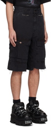We11done Black Military Vintage Shorts