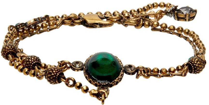 Alexander Mcqueen Women's Gold Seal Logo Chain Bracelet (Brass)