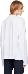 Dries Van Noten White Oversized Long Sleeve T-Shirt