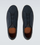 Zegna Triple Stitch canvas slip-on sneakers