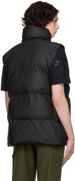 RAINS Black Boxy Down Puffer Vest