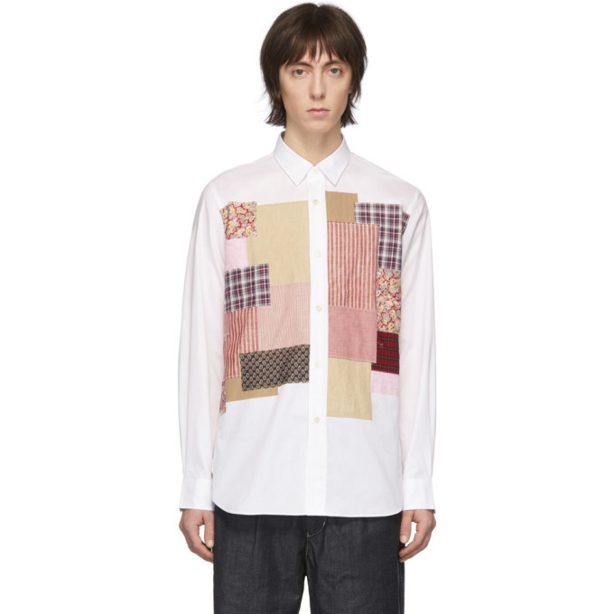 Photo: Junya Watanabe White Multi Fabric Mix Shirt