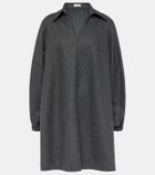 Brunello Cucinelli Balloon-sleeve flannel minidress