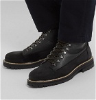 Mr P. - Jacques Shearling-Lined Waterproof Waxed-Suede and Full-Grain Leather Boots - Men - Black