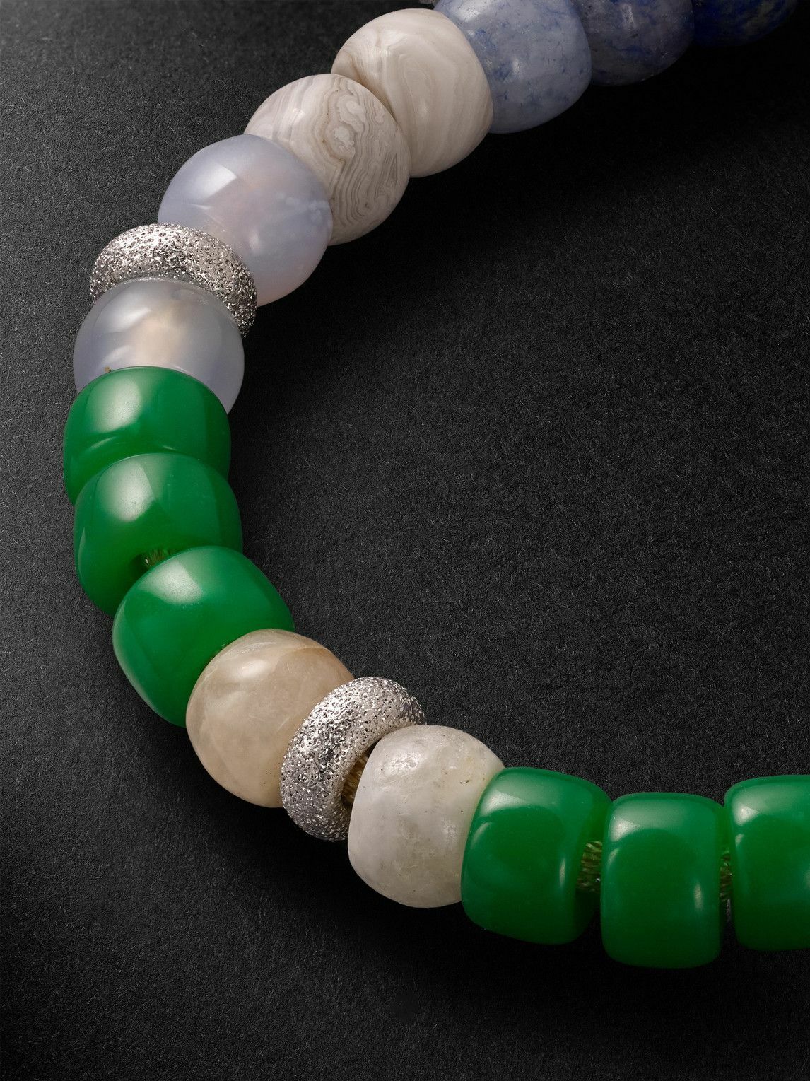 Carolina Bucci - Montauk Forte 18-Karat White and Blackened Gold Multi-Stone Beaded Bracelet
