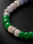 Carolina Bucci - Montauk Forte 18-Karat White and Blackened Gold Multi-Stone Beaded Bracelet