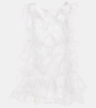 Susan Fang Floral-appliqué tulle minidress