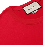 Gucci - Logo-Embroidered Cotton-Jersey T-Shirt - Red