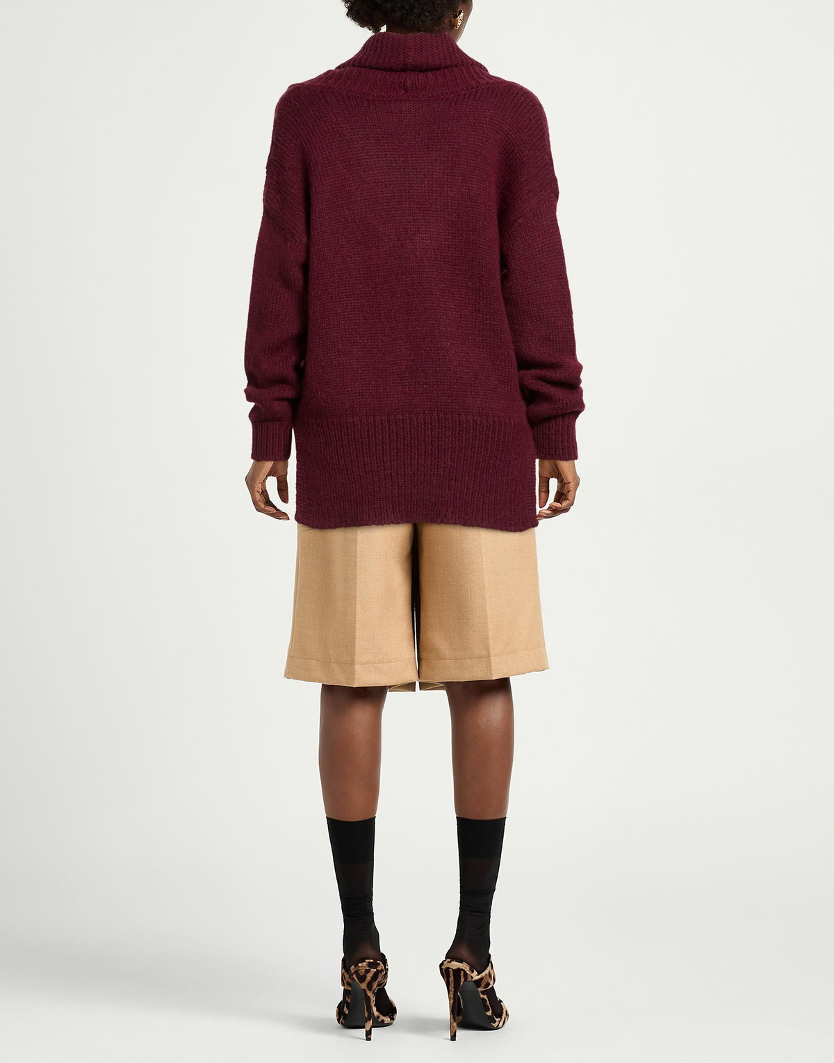 Manila Grace Womens Turtleneck Burgundy