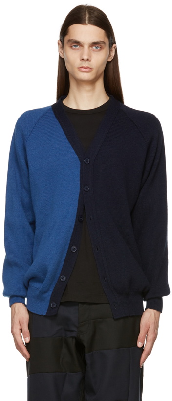 Photo: Comme des Garçons Shirt Blue & Navy Lochaven of Scotland Cardigan