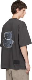 We11done Gray Pearl Necklace Teddy T-shirt
