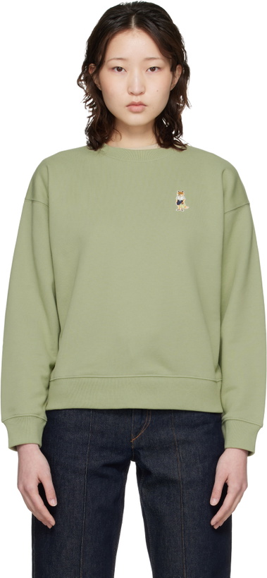 Photo: Maison Kitsuné Green Dressed Fox Comfort Sweatshirt